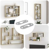 vidaXL C&acirc;rlig cu Gaura de Cheie 2 pcs Argintiu 45 x 16 x 3.5 mm Fier 864834