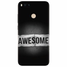 Husa silicon pentru Xiaomi Mi A1, Awesome Label Dark