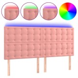 Cumpara ieftin Tablie de pat cu LED, roz, 180x5x118/128 cm, catifea
