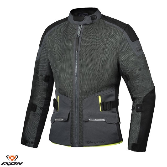 Geaca (jacheta) barbati pentru scuter - motocicleta Touring/Adventure Ixon vara model M-Njord MS culoare: verde/negru/galben Verde/negru/galben 4XL