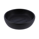 Cumpara ieftin Săpuniera Ceramică Rotundă Striatii &ndash; Neagră