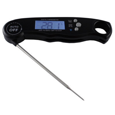 Termometru digital cu sonda pentru alimente, IP67, LCD, magnet, bucatarie, negru foto