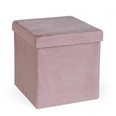 Taburet catifea roz Camdem 38x38x38 cm