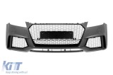 Bara frontala &icirc;n stil RS, potrivita pentru Audi TT Coupe, Convertible 2016-2021 cu grilaj negru lucios Performance AutoTuning