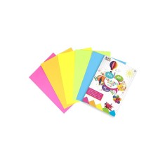 Hartie colorata fluorescenta A4, GRAFIX, set 40 foi, 75 g/m2