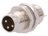 Conector M8 tată PIN 3 ne&icirc;ncapsulat soclu IP67 60V 2,5-3,5mm, TE Connectivity