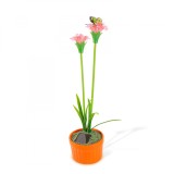Floare colorata solara led - 8 x 8 x 32 cm - 10 LED-uri alb cald - rosu, Garden Of Eden