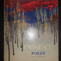Mihai Eminescu - Poezii (1961, ed. cartonata, ilustratii de Perahim, usor uzata)