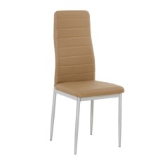 Scaun piele ecologica caramel metal gri Coleta 41x49x96 cm