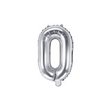 Balon Folie Litera O Argintiu, 35 cm, Partydeco