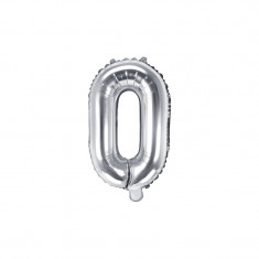 Balon Folie Litera O Argintiu, 35 cm