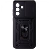 Husa tip capac spate TPU negru, inel si protectie camera, pentru Samsung Galaxy A56 5G