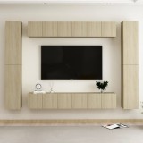 VidaXL Set de dulapuri TV, 10 piese, stejar sonoma, lemn prelucrat