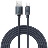 Cablu alimentare si date Baseus Crystal Shine, Fast Charging Data Cable pt. smartphone, USB la USB Type-C 100W, 2m, braided, negru