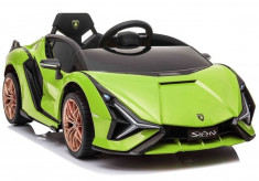 Masina electrica pentru copii, Lamborghini Sian, 2 motoare, LeanToys, 7498, verde foto