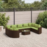 Gossi set canapele de gradina cu perne, 10 piese, maro, poliratan