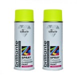 Vopsea Spray Fluorescenta Galbena 2 x 400ml Brilliante - Metal, Lemn, Plastic