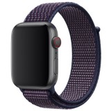 Cumpara ieftin Curea iUni compatibila cu Apple Watch 1/2/3/4/5/6/7, 40mm, Nylon Sport, Woven Strap, Midnight Purple