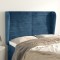 Gossi tablie pat cu urechi albastru inchis 147x23x118/128 cm catifea