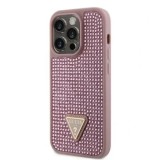 Cumpara ieftin Husa Guess Rhinestones Triangle Metal Logo pentru iPhone 14 Pro Pink