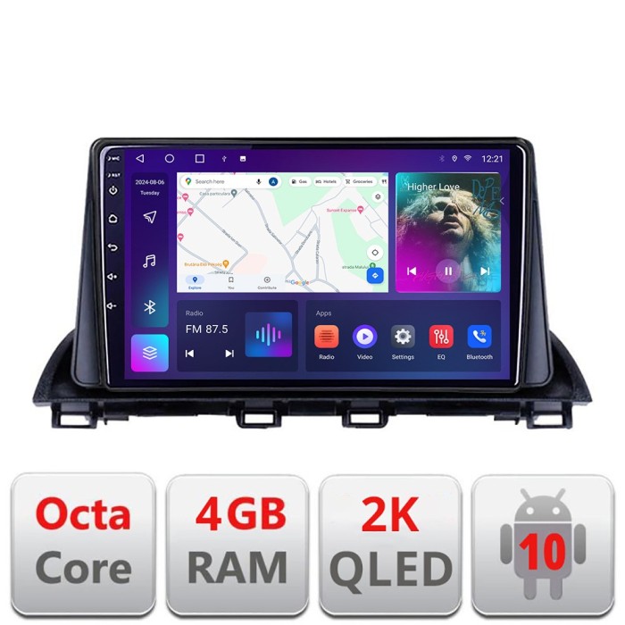 Navigatie Mazda 3 2014-2019 C-463 Android Octa Core Ecran 2K QLED GPS 4G 4+32GB 360 KIT-463+EDT-E409-2K CarStore Technology