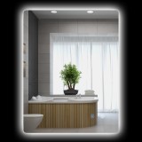 kleankin Oglindă de Baie cu Lumină LED, 3 Culori, &Icirc;ntrerupătoare Touch și Luminozitate Reglabilă, 70x50x3 cm, Transparent | Aosom Romania
