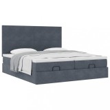 Cumpara ieftin Gossi cadru de pat otoman cu saltele gri inchis 180x200cm catifea