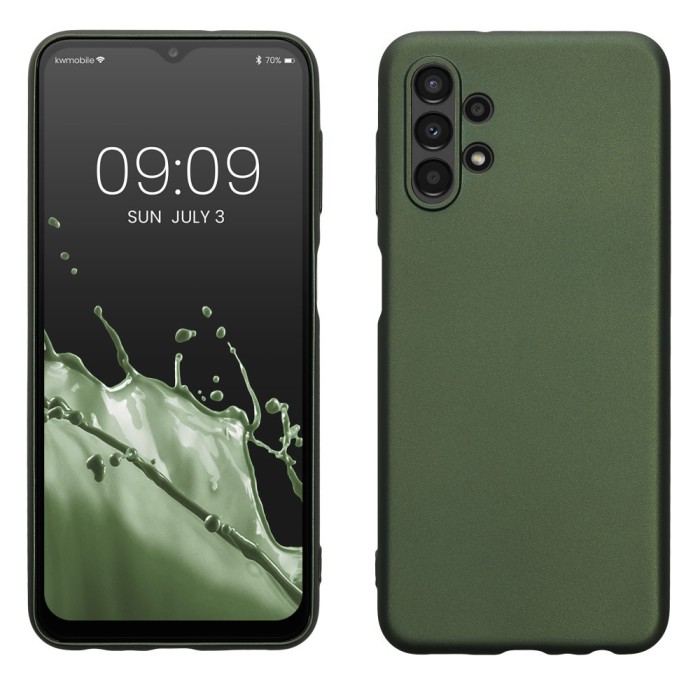 Husa kwmobile pentru Samsung Galaxy A13 4G, Silicon, Verde, 57956.233