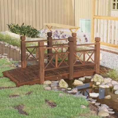 vidaXL Pod de grădină cu balustrade, 150x67x56 cm, lemn masiv de molid foto