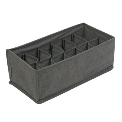 Cutie pentru depozitare cu 12 compartimente - 32 x 16 x 11 cm - culoare gri foto