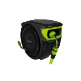 Tambur automat pentru furtun de apa pentru gradina GardLov 25509, lungime 25 m+2m, conectori 1/2, pistol stropire 7 moduri