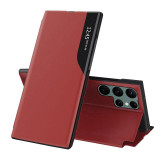 Husa Samsung Galaxy S22 Ultra 5G Eco Leather View flip tip carte, rosu