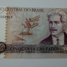 BANCNOTA BRAZILIA 50 CRUZADOS ND 1986 1988,,UNC