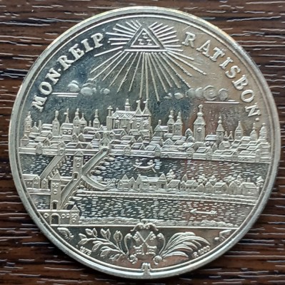 (A193) MONEDA ARGINT - REPRODUCERE 1 TALER 1791 REGENSBURG, CAROL VII - 1975 foto
