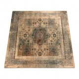 Covor de l&acirc;nă Omega MAMLUK Pătrat - Rozetă vintage crem, 200x200 cm