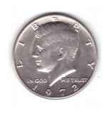 Moneda SUA 1/2 dollar/dolar 1972, stare buna, curata, America de Nord, Cupru-Nichel