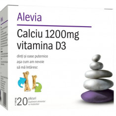 Calciu 1200mg Vitamina D3, 20 plicuri, Alevia