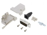 Conector D-Sub 15-Pin Tată 45&deg; Lipire pe Cablu Gold