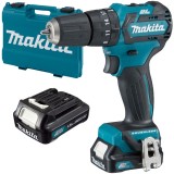 Makita HP332DWYE - Masina de gaurit si insurubat cu percutie cu 2 acumulatori Li-Ion 12 V 1.5 Ah 35 Nm motor fara perii led iluminare valiza plastic