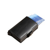 Portofel, carduri, RFID, XL, negru elegant, din piele ecologica, Potrivit pentru 10-14 carduri bancare, Ergonomic si compact, usor de purtat