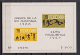 MEXIC OLIMPIADA 1968 MI: BL.10 MNH, Nestampilat