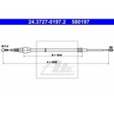 Cablu frana mana Seat Ibiza 4 (6l1); Skoda Fabia 2 5J, Fabia 1 (6y); Vw Polo (9n) Ate 24372701972, parte montare : spate