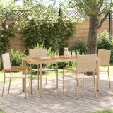 VidaXL Scaune de grădină stivuibile 4 pcs Crema, Marron