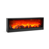 Semineu cu Efect de Flacara LED - Baterii/USB - 60 x 10 x 20 cm