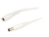 Cablu Alb 3m 2x0,5mm2 cu Mufă și Soclu DC 5,5/2,5