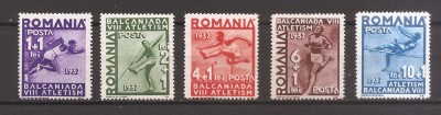 Romania 1937, LP 121 - A 8-a Balcaniada de Atletism - Bucuresti, MNH foto