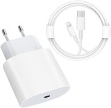 Set Incarcator Fast Charge APPLE 20W Pentru IPhone + cablu fast Type-C