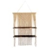 Rafturi Suspendate Macrame Maro, Lemn Albesia, 150x72x13cm, Stil Boho, Decor Perete Living, Dormitor