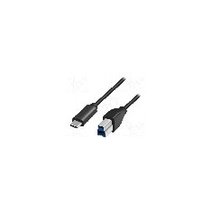 Cablu USB B mufa, USB C mufa, USB 3.0, lungime 2m, negru, LOGILINK - CU0163