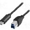 Cablu USB B mufa, USB C mufa, USB 3.0, lungime 2m, negru, LOGILINK - CU0163